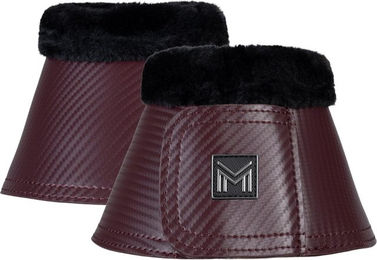 Maximilian Equestrian Hufglocken Drift Bell Boots mit Kunstfell in Bordeaux Rot Größe XL – Bild 1 von 1