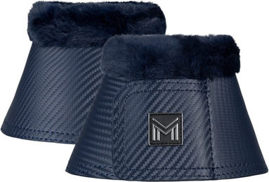 Maximilian Equestrian Hufglocken Drift Bell Boots mit Kunstfell in Navy Blau Größe S – Bild 1 von 1