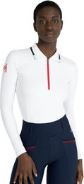 Maximilian Equestrian Langarmshirt Damen Concept Long Sleeve Polo Shirt Baselayer Weiß XL – Bild 1 von 1