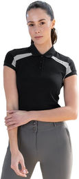 Maximilian Equestrian Poloshirt Damen Schwarz Grau Baumwolle Polyester Mix Größe L – Bild 1 von 1