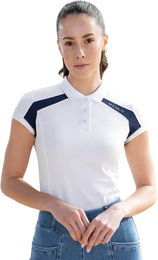 Maximilian Equestrian Poloshirt Damen Weiß Baumwolle-Polyester-Mix Größe L – Bild 1 von 1