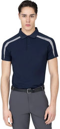Maximilian Equestrian Poloshirt Herren Court T-Shirt Mesh Grau/Blau Größe S – Bild 1 von 1