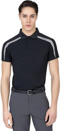 Maximilian Equestrian Poloshirt Herren Court T-Shirt Mesh Schwarz Grau Größe M – Bild 1 von 1