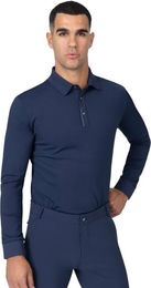 Maximilian Equestrian Poloshirt Herren Langarm Navy Blau Größe L – Bild 1 von 1