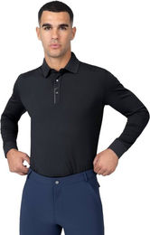 Maximilian Equestrian Poloshirt Herren Langarm Schwarz Größe L – Bild 1 von 1