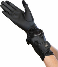 Maximilian Equestrian Reithandschuhe Ava Unisex Schwarz Mesh Größe 9 – Bild 1 von 1