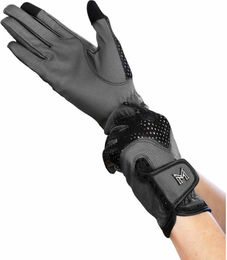 Maximilian Equestrian Reithandschuhe Unisex Mesh Schwarz Grau Größe 8 – Bild 1 von 1