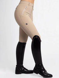 Maximilian Equestrian Reithose Damen Full-Grip Geo Vollbesatzreithose Beige Größe L – Bild 1 von 1
