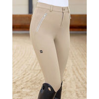 Produktbild von Maximilian Equestrian Reithose Damen Winter Geo Breeches Full Grip mit Fleece Beige Größe L