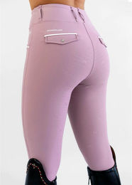 Maximilian Equestrian Reitleggings Damen Full-Grip Pro Riding Leggings Mauve Grösse S – Bild 1 von 1
