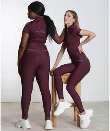 Maximilian Equestrian Reitleggings Knee-Grip Pro Damen Bordeaux Rot Größe M – Bild 1 von 1