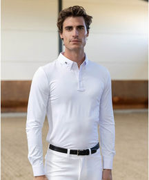 Maximilian Equestrian Reitshirt Active Competition Long Sleeve für Herren Weiß Größe L – Bild 1 von 1