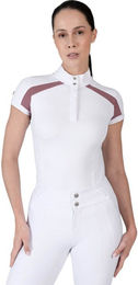 Maximilian Equestrian Reitshirt Damen Kurzarm Competition Collection Rosa Weiß Größe L – Bild 1 von 1