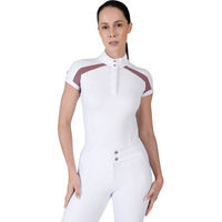 Produktbild von Maximilian Equestrian Reitshirt Damen Kurzarm Competition Collection Rosa Weiß Größe L