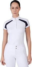 Maximilian Equestrian Reitshirt Damen Kurzarm Navy/Weiß Größe L aus technischem Gewebe – Bild 1 von 1