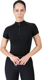 Maximilian Equestrian Reitshirt Damen Kurzarm Schwarz Größe M aus synthetischem Hightech-Gewebe für den Sommer – Bild 1 von 1