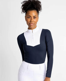 Maximilian Equestrian Reitshirt Damen Long Sleeve Blau Weiß XL – Bild 1 von 1