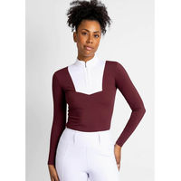 Produktbild von Maximilian Equestrian Reitshirt Damen Long Sleeve Sienna White/Wine XL