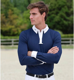 Maximilian Equestrian Reitshirt Herren Active Long Competition Turniershirt Marine Blau Größe L – Bild 1 von 1
