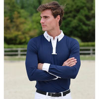 Produktbild von Maximilian Equestrian Reitshirt Herren Active Long Competition Turniershirt Marine Blau Größe M