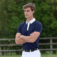 Produktbild von Maximilian Equestrian Reitshirt Herren Competition Shirt aus Stretch-Scuba-Stoff Marine Blau Größe L