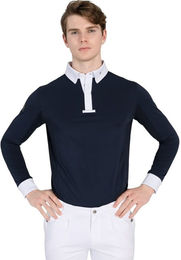 Maximilian Equestrian Reitshirt Herren Focus Competition Langarm Marine Blau Größe S – Bild 1 von 1