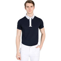 Produktbild von Maximilian Equestrian Reitshirt Herren Kurzarm Focus Competition Shirt Marine Blau Größe L