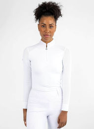 Maximilian Equestrian Turniershirt Damen Air Show Langarmshirt Weiß Größe L – Bild 1 von 1