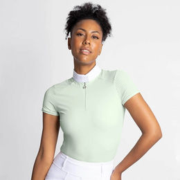 Maximilian Equestrian Turniershirt Damen Air Show Short Sleeve Sage Green Größe L – Bild 1 von 1