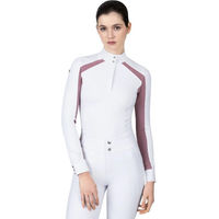 Produktbild von Maximilian Equestrian Turniershirt Damen Langarm Aveen Competition Shirt Mauve Weiß XL