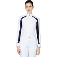 Produktbild von Maximilian Equestrian Turniershirt Damen Langarm Aveen Competition Shirt Navy/White Größe M