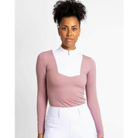 Produktbild von Maximilian Equestrian Turniershirt Damen Long Sleeve Sienna Rose Taupe/White XL