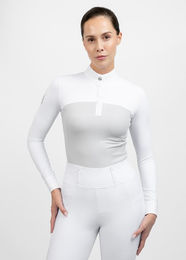Maximilian Equestrian Turniershirt Era Long Sleeve Show Shirt Glacier Weiß Größe L – Bild 1 von 1