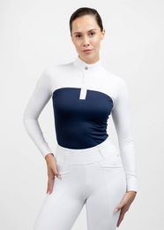 Maximilian Equestrian Turniershirt Era Long Sleeve Show Shirt Marine Blau Größe L – Bild 1 von 1