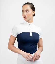 Maximilian Equestrian Turniershirt Era Short Sleeve Show Shirt Navy Größe L – Bild 1 von 1
