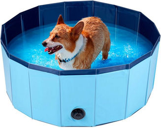 maxxpro Hundepool faltbar Outdoor-Spielzeug aus Kunststoff Blau 80 cm – Bild 1 von 5