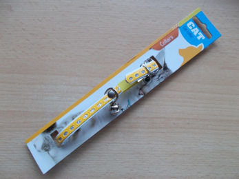 Produktbild von Maxxpro Katzenhalsband mit Glocke und Sicherheitsgummi in Gelb ca. 30cm