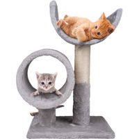 Produktbild von maxxpro Kratzbaum für Katzen mit Tunnel aus Plüsch und Sisal in Grau
