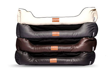 Mayaadi Home Hundebett Bobby aus Kunstleder in Grau S 85x60x20 cm wasserfest – Bild 1 von 5