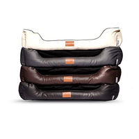 Produktbild von Mayaadi Home Hundebett Bobby aus Kunstleder in Grau S 85x60x20 cm wasserfest