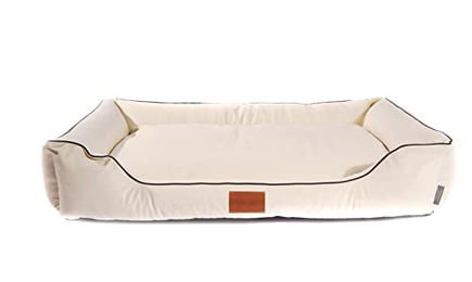 Mayaadi Home Hundebett Bobby Hundesofa aus Kunstleder Beige Größe M 105x75x20 cm – Bild 1 von 2