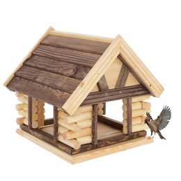 Mazur Vogelfutterhaus XXL aus Naturholz in Braun 39,5 x 38 x 34,5 cm – Bild 1 von 6