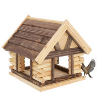 Produktbild von Mazur Vogelfutterhaus XXL aus Naturholz in Braun 39,5 x 38 x 34,5 cm