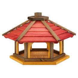 MAZUR Vogelhaus aus Holz in Rot und Bunt – Bild 1 von 3