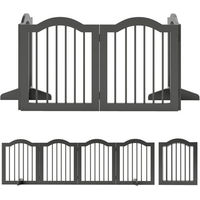 Produktbild von MC Star Absperrgitter für Hunde freistehend und klappbar Schwarz 208 x 29,5 x 61 cm