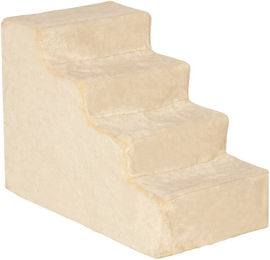 MC Star Haustiertreppe 4-stufige Hunderampe und Katzentreppe aus Plüsch in Beige 60 x 35 x 44 cm – Bild 1 von 2