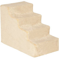 Produktbild von MC Star Haustiertreppe 4-stufige Hunderampe und Katzentreppe aus Plüsch in Beige 60 x 35 x 44 cm