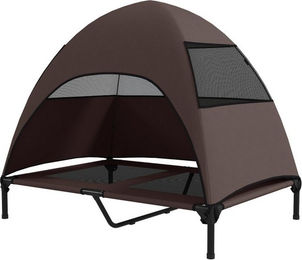 MC Star Hundebett Outdoor mit Dach für große Hunde in Braun 106 x 76 x 99 cm – Bild 1 von 3