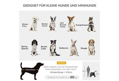 MC Star Hundebuggy faltbar aus Oxford-Gewebe Schwarz für kleine und mittelgroße Hunde bis 20 kg – Bild 1 von 3
