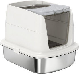 MC Star Katzentoilette aus Edelstahl mit Haube und Schaufel – Bild 1 von 3